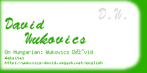 david wukovics business card